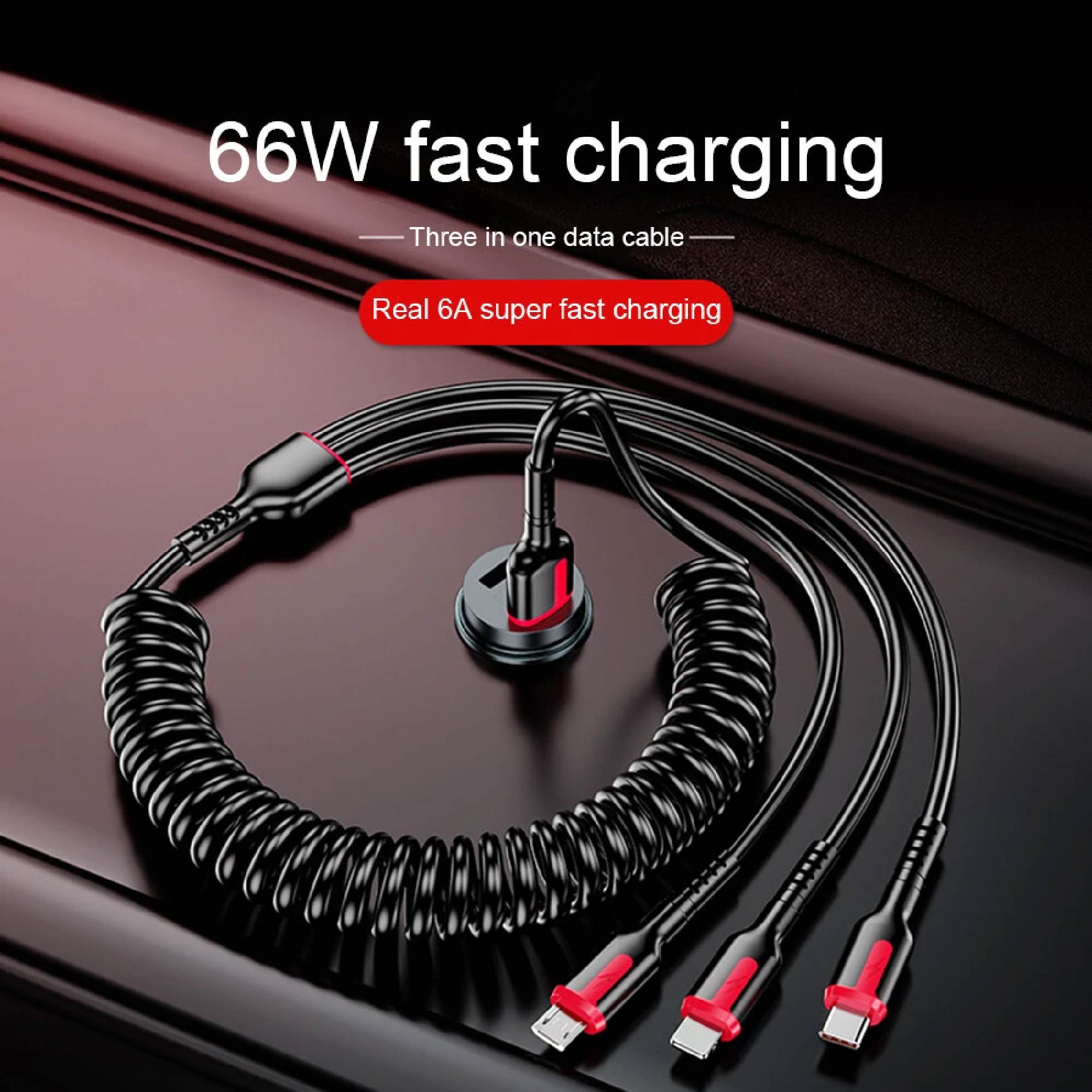 Miniatura 3 de Cable Espiral Multi 3 En 1 Carga Rápida